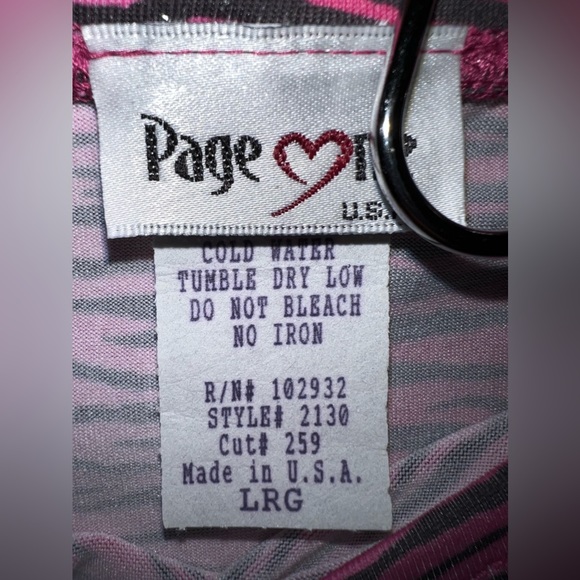 VTG USA made Pink Zebra Glitter Stretch sz L - Picture 4 of 5